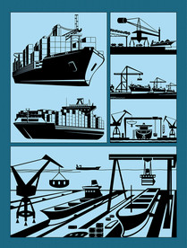 矢量大型船舶航运系列