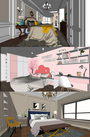 卧室空间SU模型设计-5