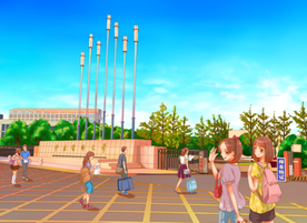 手绘药科大学 中国美景素材 印