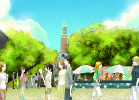 手绘武汉钟楼实拍手画素材美景