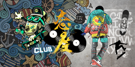 嘻哈摇滚装饰画背景墙