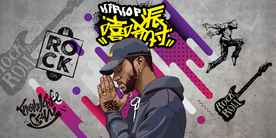 嘻哈摇滚背景墙装饰画