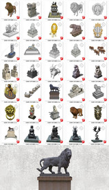 石狮子或麒麟SU模型30套