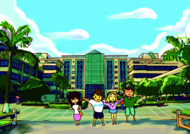 手绘城市校园纪念美好时光