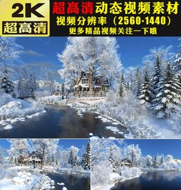 洁白童话世界冰天雪地实拍视频