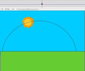 太阳引导线升起的动画7秒