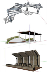 6组现代廊架SU模型