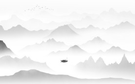 别墅中式灰色山水 TIF分层