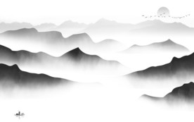 别墅中式简约山水 TIF分层