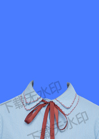 针尖扎后啊蓝色衬衫