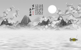 高端中式简约山水 TIF分层