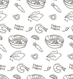 拉面食材无缝背景