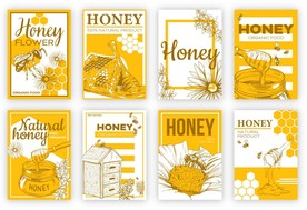 蜂蜜瓶贴素材