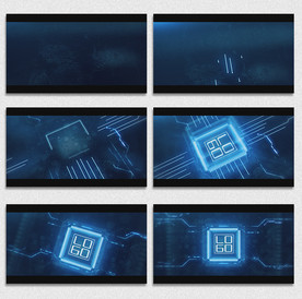 电路板光线LOGO片头AE模板