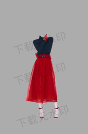 红色裙子全身职业照