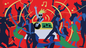 音乐派对场景插画