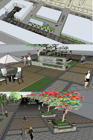 步行街景观SU模型