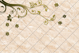 3D大理石纹花卉壁画图片