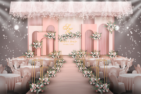 粉色婚礼仪式区