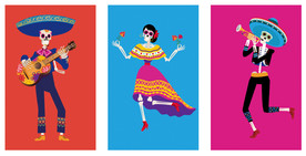 万圣节跳舞的骷髅头