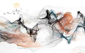 新中式抽象水墨背景装饰画