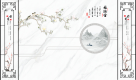 大理石花鸟背景