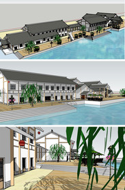 某地区商业街SU模型