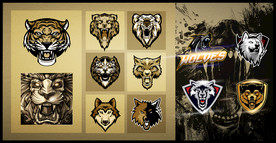 矢量手绘猛兽头像