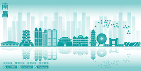 南昌市地标建筑剪影