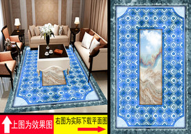 大理石纹拼花地板艺术瓷砖