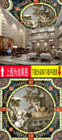欧式大理石花纹天顶壁画