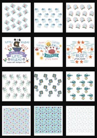 卡通海洋动物印花