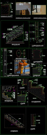 楼梯栏杆扶手大样CAD图纸