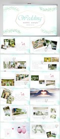 绿色浪漫婚礼纪念册相册PPT