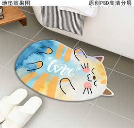 浴室卡通动物造型地垫