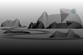 古风山水线条画