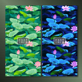 矢量荷花池背景图案