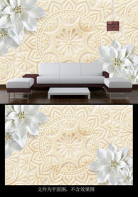 立体花朵背景墙