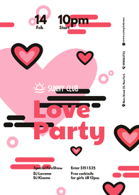 浪漫情人节生日love海报