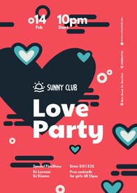 浪漫情人节生日love海报