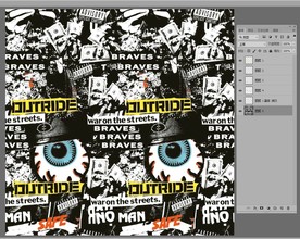 美钞抽象眼睛时尚英文元素混合搭