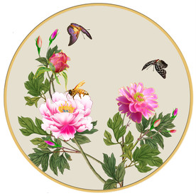 原创手绘牡丹蝴蝶装饰画壁画