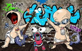 水泥墙欧美涂鸦英文工装背景墙