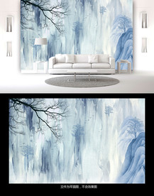 写意山水背景墙