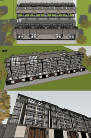 叠拼联排高层SU模型