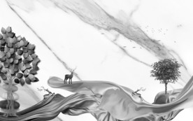 麋鹿 高端唯美山水 TIF分层