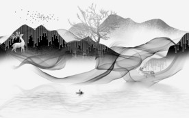 新中式意境高端山水 TIF分层