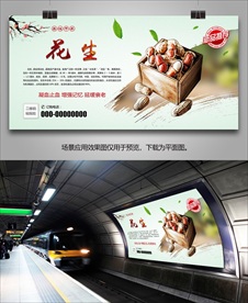 美味花生海报灯箱展板挂画单页