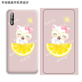 可爱卡通猫手机壳插画