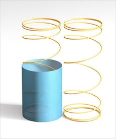 金色袋装弹簧素材图